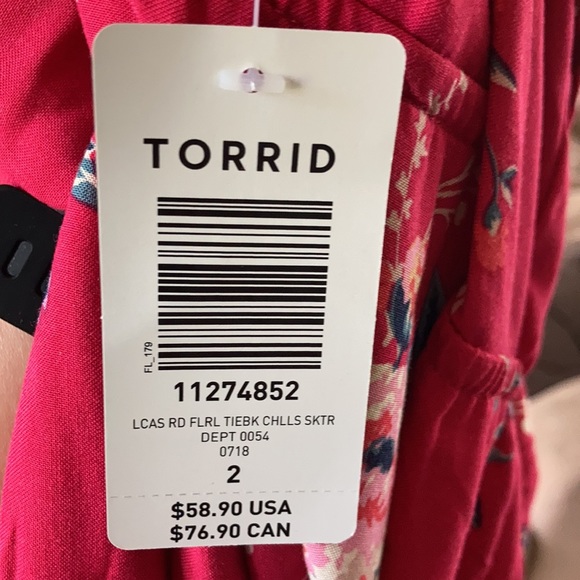 NWT Torrid Floral Tie Back Dress - Picture 9 of 9